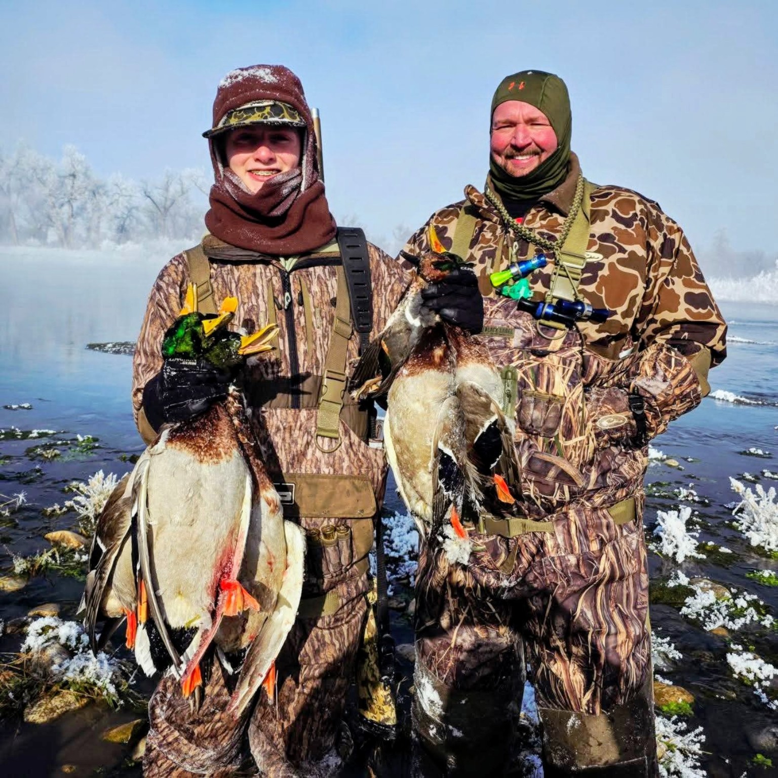 Hans and Noah on a winter duck hunt